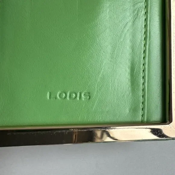 Abstract Leather Clutch Pink Green Statement  Wallet Large Evening Bag Lodis - Picture 7 of 15